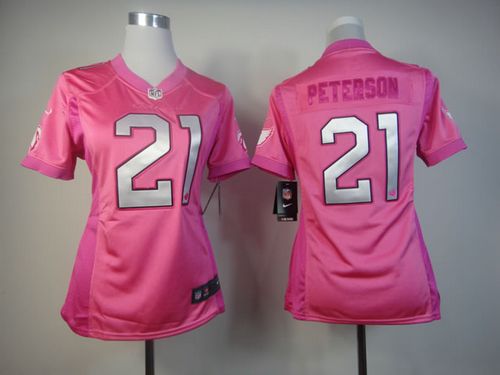 Nike Cardinals #21 Patrick Peterson Pink Women's Be Luv'd Stitched NFL Elite Jersey - Click Image to Close