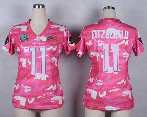 Nike Cardinals #11 Larry Fitzgerald Pink Women's Stitched NFL Elite Camo Fashion Jersey