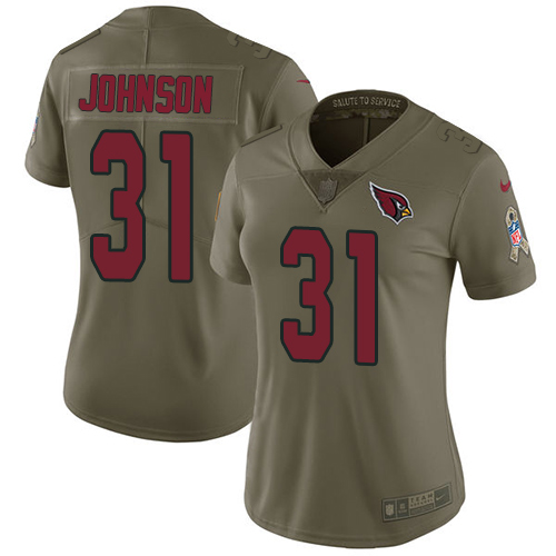 Nike Cardinals #31 David Johnson Olive Women's Stitched NFL Limited 2017 Salute to Service Jersey