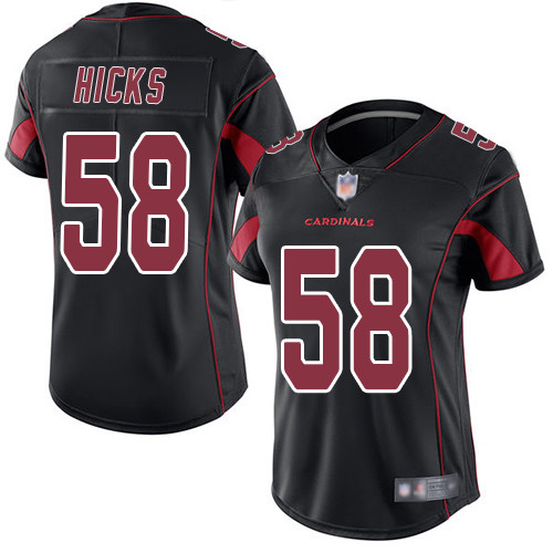 Cardinals #58 Jordan Hicks Black Women's Stitched Football Limited Rush Jersey