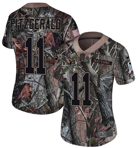 Nike Cardinals #11 Larry Fitzgerald Camo Women's Stitched NFL Limited Rush Realtree Jersey