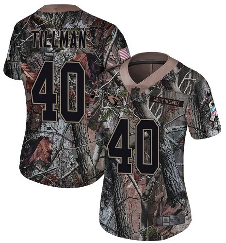 Nike Cardinals #40 Pat Tillman Camo Women's Stitched NFL Limited Rush Realtree Jersey