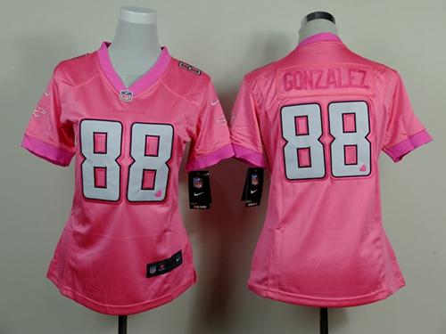 Nike Falcons #88 Tony Gonzalez Pink Women's Be Luv'd Stitched NFL New Elite Jersey