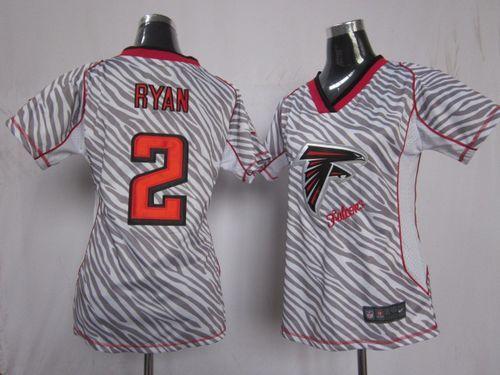 Nike Falcons #2 Matt Ryan Zebra Women's Stitched NFL Elite Jersey