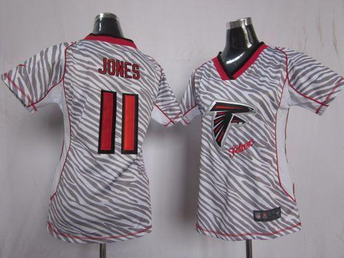 Nike Falcons #11 Julio Jones Zebra Women's Stitched NFL Elite Jersey