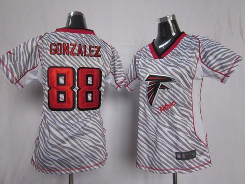 Nike Falcons #88 Tony Gonzalez Zebra Women's Stitched NFL Elite Jersey