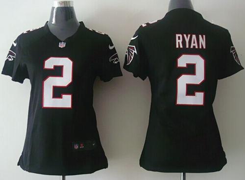 Nike Falcons #2 Matt Ryan Black Alternate Women's Stitched NFL Elite Jersey