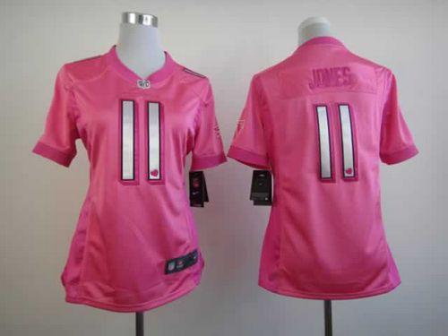 Nike Falcons #11 Julio Jones Pink Women's Be Luv'd Stitched NFL Elite Jersey