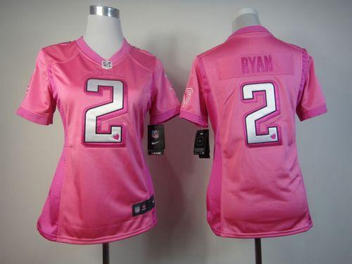 Nike Falcons #2 Matt Ryan Pink Women's Be Luv'd Stitched NFL Elite Jersey - Click Image to Close