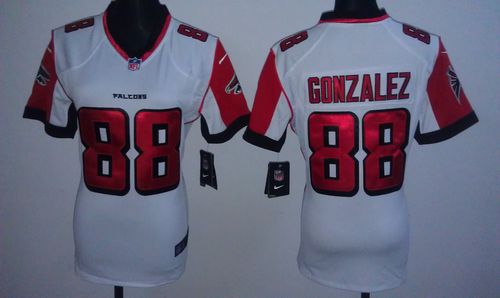 Nike Falcons #88 Tony Gonzalez White Women's Stitched NFL Elite Jersey