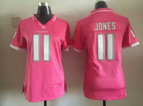 Nike Falcons #11 Julio Jones Pink Women's Stitched NFL Elite Bubble Gum Jersey