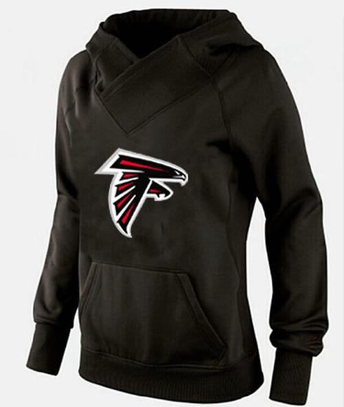 Women's Atlanta Falcons Logo Pullover Hoodie Black-1