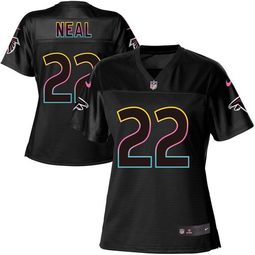 Nike Falcons #22 Keanu Neal Black Women's NFL Fashion Game Jersey