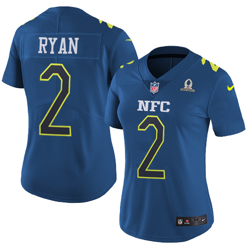 Nike Falcons #2 Matt Ryan Navy Women's Stitched NFL Limited NFC 2017 Pro Bowl Jersey