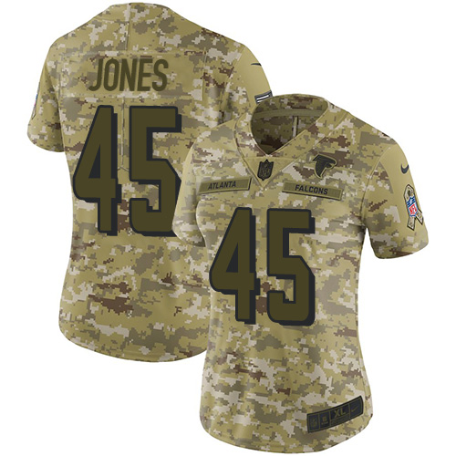 Nike Falcons #45 Deion Jones Camo Women's Stitched NFL Limited 2018 Salute to Service Jersey - Click Image to Close