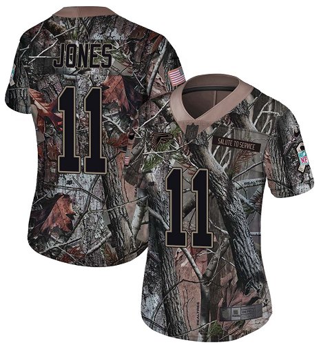 Nike Falcons #11 Julio Jones Camo Women's Stitched NFL Limited Rush Realtree Jersey