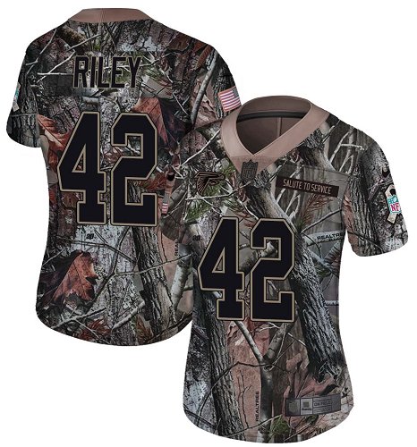 Nike Falcons #42 Duke Riley Camo Women's Stitched NFL Limited Rush Realtree Jersey