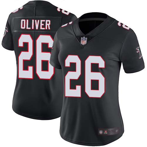 Falcons #26 Isaiah Oliver Black Alternate Women's Stitched Football Vapor Untouchable Limited Jersey - Click Image to Close