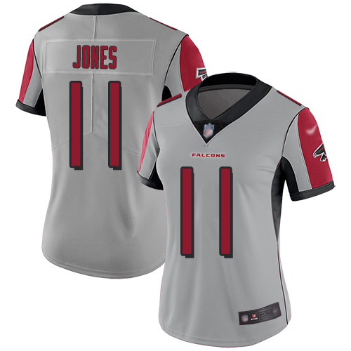 Falcons #11 Julio Jones Silver Women's Stitched Football Limited Inverted Legend Jersey - Click Image to Close