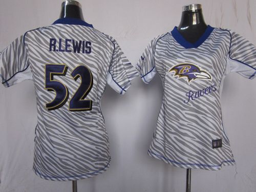 Nike Ravens #52 Ray Lewis Zebra Women's Stitched NFL Elite Jersey