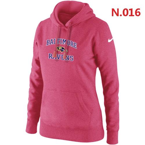 Women's Nike Baltimore Ravens Heart & Soul Pullover Hoodie Pink