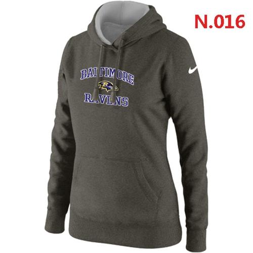 Women's Nike Baltimore Ravens Heart & Soul Pullover Hoodie Grey