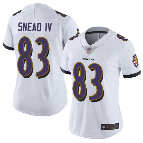 Ravens #83 Willie Snead IV White Women's Stitched Football Vapor Untouchable Limited Jersey - Click Image to Close