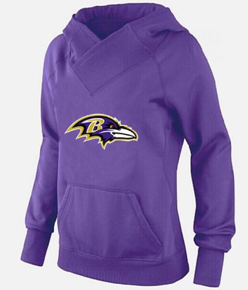 Women's Baltimore Ravens Logo Pullover Hoodie Purple - Click Image to Close