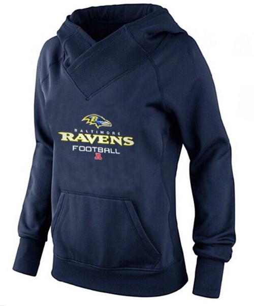 Women's Baltimore Ravens Big & Tall Critical Victory Pullover Hoodie Navy Blue