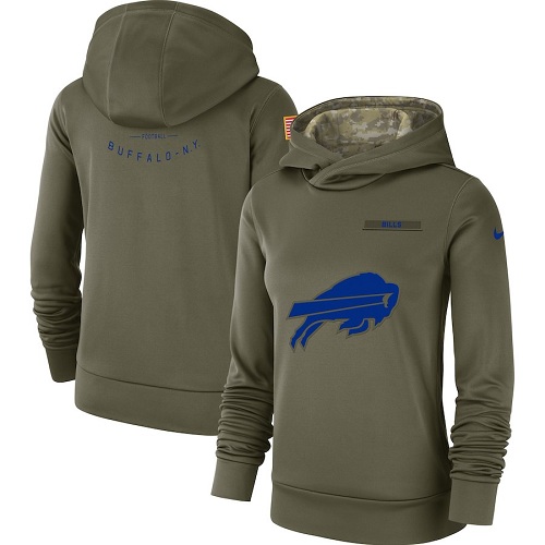 Women's Buffalo Bills Nike Olive Salute to Service Sideline Therma Performance Pullover Hoodie