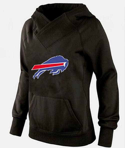 Women's Buffalo Bills Logo Pullover Hoodie Black - Click Image to Close