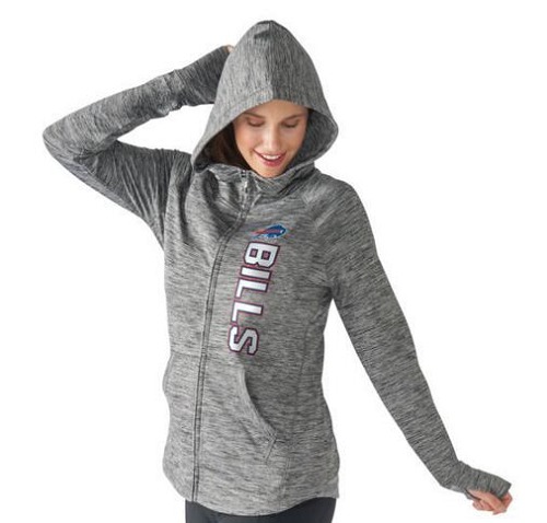 Women's NFL Buffalo Bills G-III 4Her by Carl Banks Recovery Full-Zip Hoodie Heathered Gray - Click Image to Close