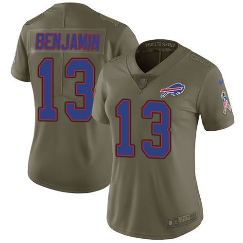 Nike Bills #13 Kelvin Benjamin Olive Women's Stitched NFL Limited 2017 Salute to Service Jersey