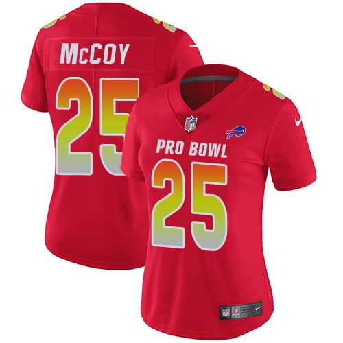 Nike Bills #25 LeSean McCoy Red Women's Stitched NFL Limited AFC 2018 Pro Bowl Jersey - Click Image to Close