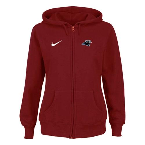 Nike Carolina Panthers Ladies Tailgater Full Zip Hoodie Red - Click Image to Close