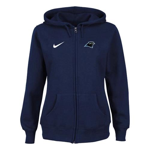 Nike Carolina Panthers Ladies Tailgater Full Zip Hoodie Blue - Click Image to Close