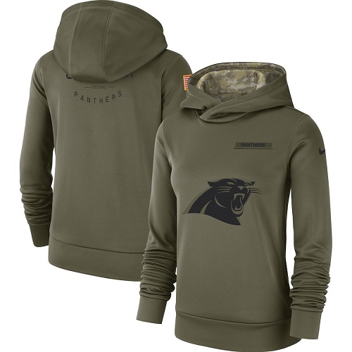 Women's Carolina Panthers Nike Olive Salute to Service Sideline Therma Performance Pullover Hoodie