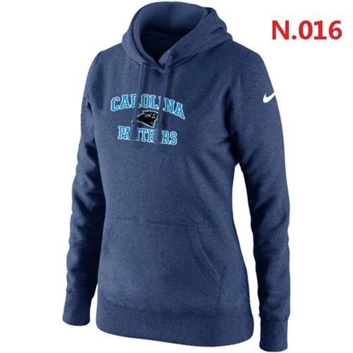 Women's Nike Carolina Panthers Heart & Soul Pullover Hoodie Dark Blue