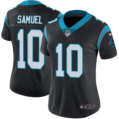 Nike Panthers #10 Curtis Samuel Black Team Color Women's Stitched NFL Vapor Untouchable Limited Jersey