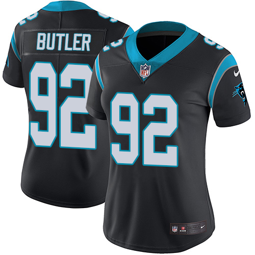 Nike Panthers #92 Vernon Butler Black Team Color Women's Stitched NFL Vapor Untouchable Limited Jersey - Click Image to Close