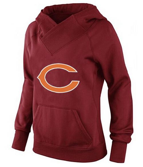 Women's Chicago Bears Logo Pullover Hoodie Red