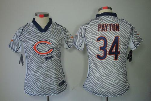 Nike Bears #34 Walter Payton Zebra Women's Stitched NFL Elite Jersey