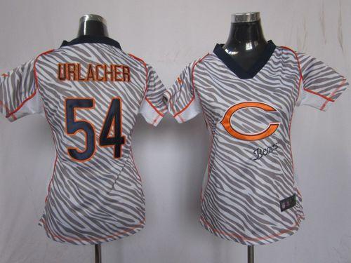 Nike Bears #54 Brian Urlacher Zebra Women's Stitched NFL Elite Jersey