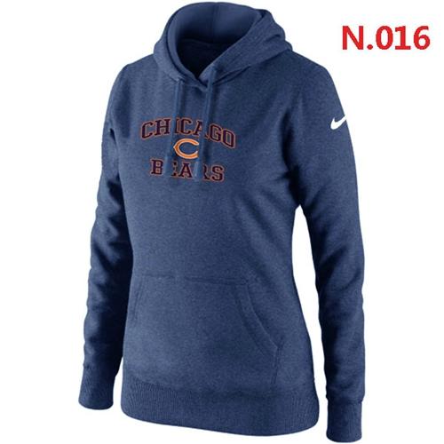 Women's Nike Chicago Bears Heart & Soul Pullover Hoodie Dark Blue