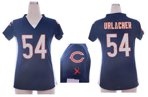 Nike Bears #54 Brian Urlacher Navy Blue Team Color Draft Him Name & Number Top Women's Stitched NFL Elite Jersey