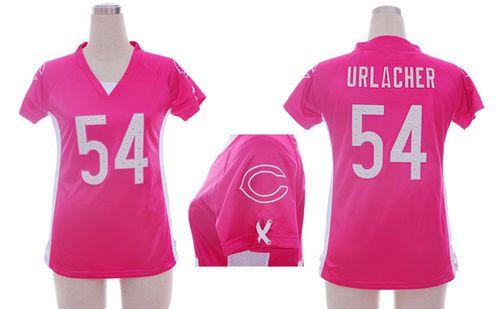 Nike Bears #54 Brian Urlacher Pink Draft Him Name & Number Top Women's Stitched NFL Elite Jersey