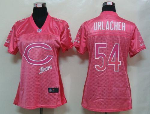 Nike Bears #54 Brian Urlacher Pink Women's Fem Fan NFL Game Jersey