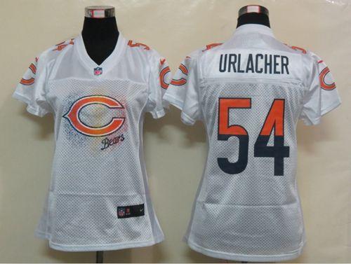 Nike Bears #54 Brian Urlacher White Women's Fem Fan NFL Game Jersey