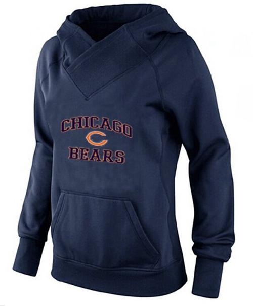 Women's Chicago Bears Heart & Soul Pullover Hoodie Navy Blue