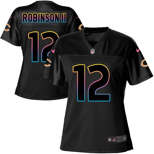 Nike Bears #12 Allen Robinson II Black Women's NFL Fashion Game Jersey